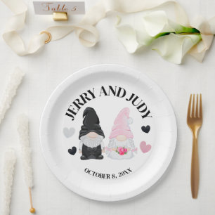 Gnome Bride and Groom Paper Plate