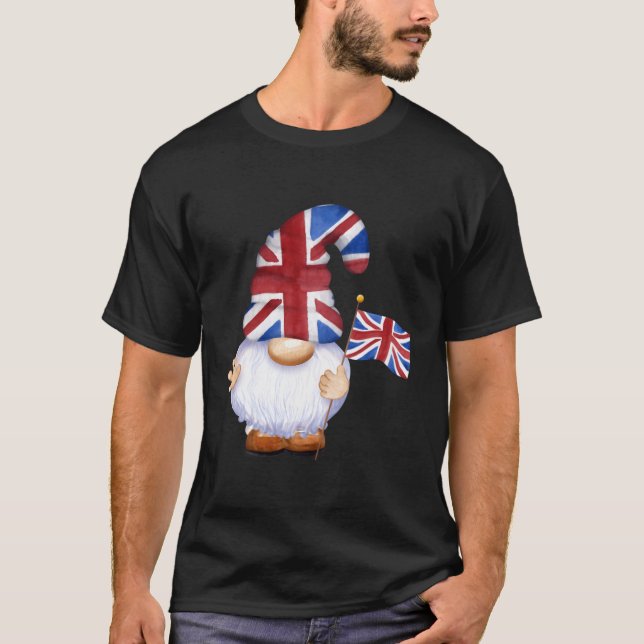 Gnome British Flag King Charles Coronation T-Shirt (Front)
