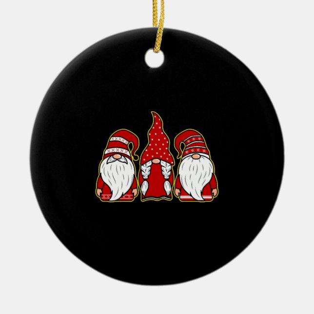 Gnome Buddies Gimp Dwarf with long beards Humour Ceramic Ornament (Front)