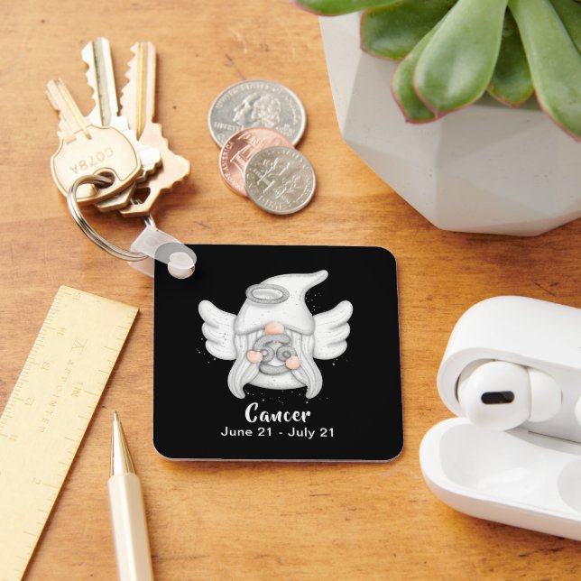 Gnome Cancer Astrology Sign Angel Keychain (Desk)