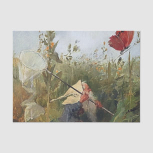“Gnome Catching Butterflies” by Heinrich Schlitt Tissue Paper