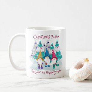 Gnome Christmas 2020 The Year We Stayed Home Funny Coffee Mug