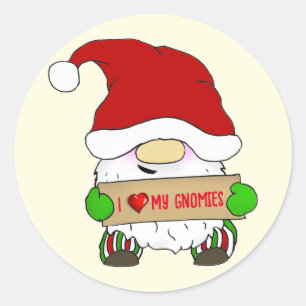 Gnome Christmas Classic Round Sticker