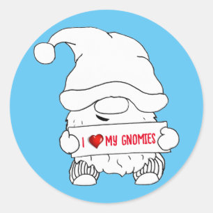 Gnome Christmas Classic Round Sticker