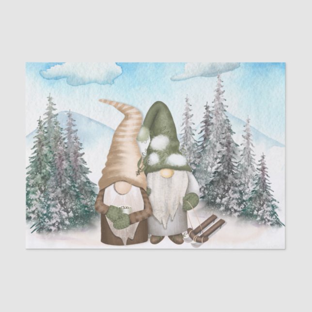 Gnome Christmas, Gnome Winter Tissue Paper (Front)