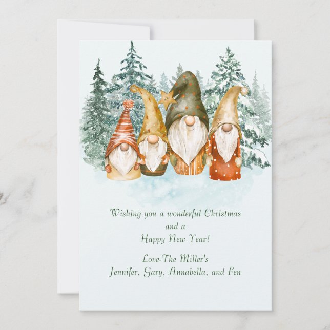 Gnome Christmas Holiday Card (Front)