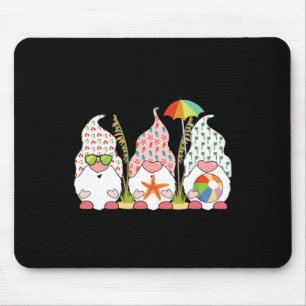 Gnome Christmas In July Cool Summer Tropical Beach Mouse Pad