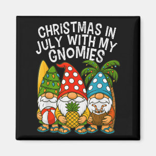 Gnome Christmas In July With My Gnomies Summer Vac Magnet