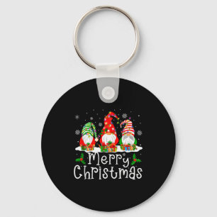Gnome Christmas Lights Matching Family Gnome Merry Key Ring