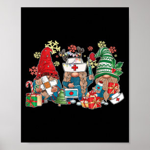 Gnome Christmas Nurse Men Women Xmas Santa  Poster