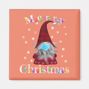 Gnome Christmas Pajamas Face Mask - Garden Gnome Magnet