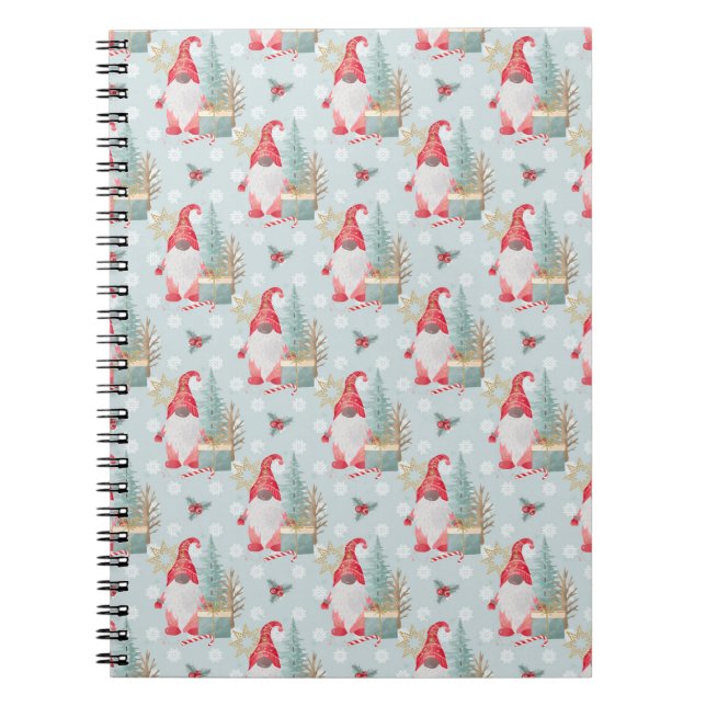 Gnome Christmas Pattern Notebook (Front)