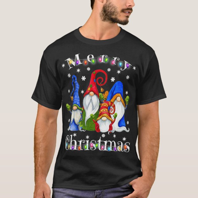 Gnome Christmas Pyjamas  Garden Gnome Merry Christ T-Shirt (Front)