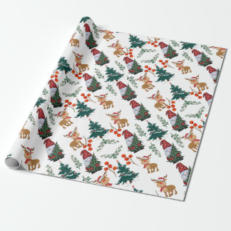 Gnome Christmas  Scandinavian whimsical   Wrapping Paper