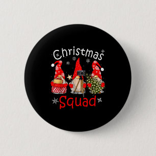 Gnome Christmas Squad Group Matching Christmas Par 6 Cm Round Badge