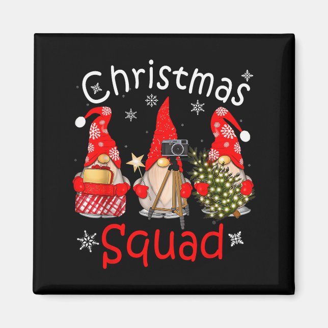 Gnome Christmas Squad Group Matching Christmas Par Magnet (Front)