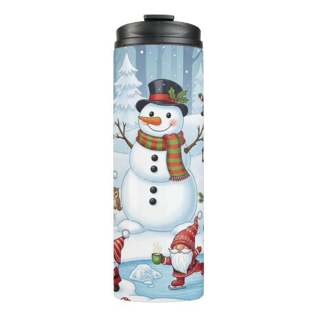 Gnome Christmas Village Extravaganza Thermal Tumbler (Front)