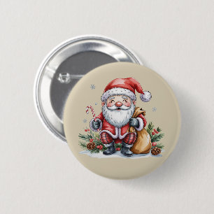 Gnome Christmas Winter Season Gnomes Lover Holiday 6 Cm Round Badge