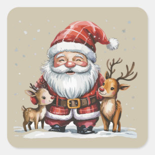 Gnome Christmas Winter Season Gnomes Lover Holiday Square Sticker