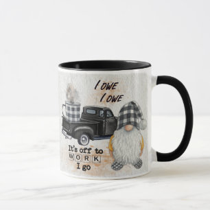 Gnome Coffee Mug Truck Quote Black-White Plaid