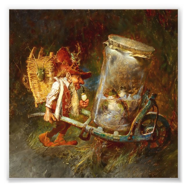 “Gnome Collecting Frogs ” by Heinrich Schlitt Photo Print (Front)