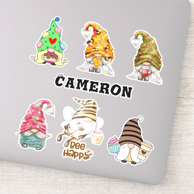 Gnome Collection Add Name Honey Bee Food Lover 8" (Detail)