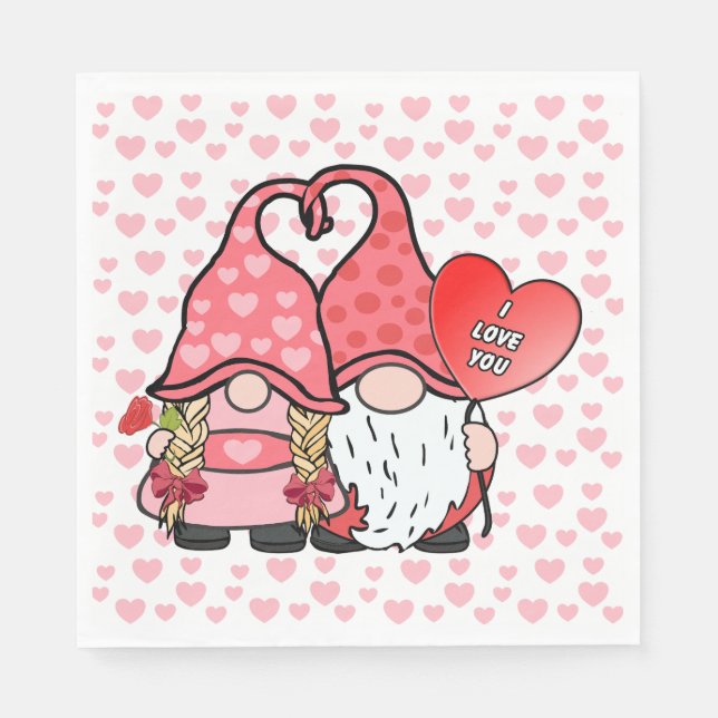 Gnome Couple Napkin (Front)