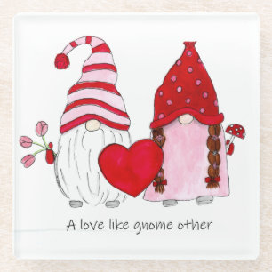 Gnome Couple Valentine A love like gnome other Glass Coaster