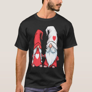 Gnome Couple Valentines Day Cute Heart Love V Day  T-Shirt