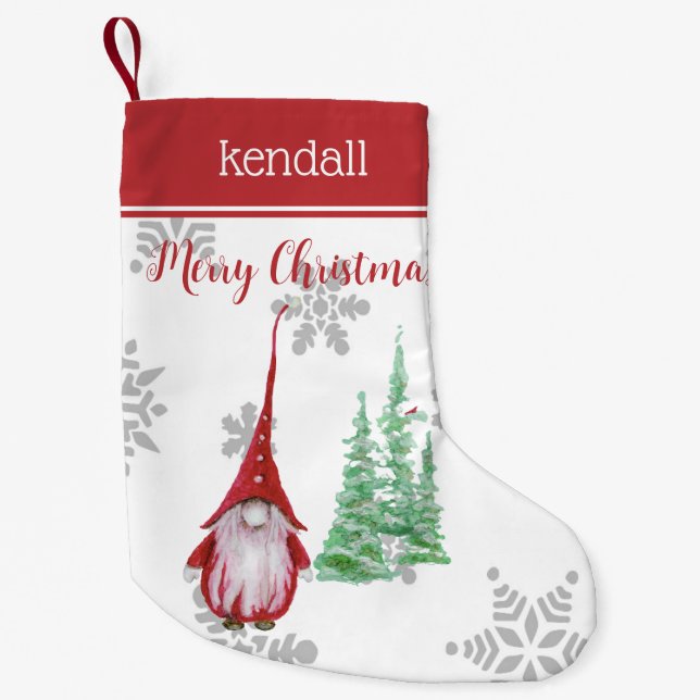 Gnome Custom  Small Christmas Stocking (Front)