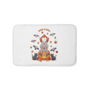 Gnome Cute Pumpkin Halloween Bath Mat