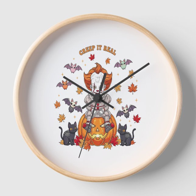Gnome Cute Pumpkin Halloween Clock (Front)