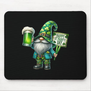 Gnome Drinking Saint Patricks Day Happy St Paddys Mouse Pad