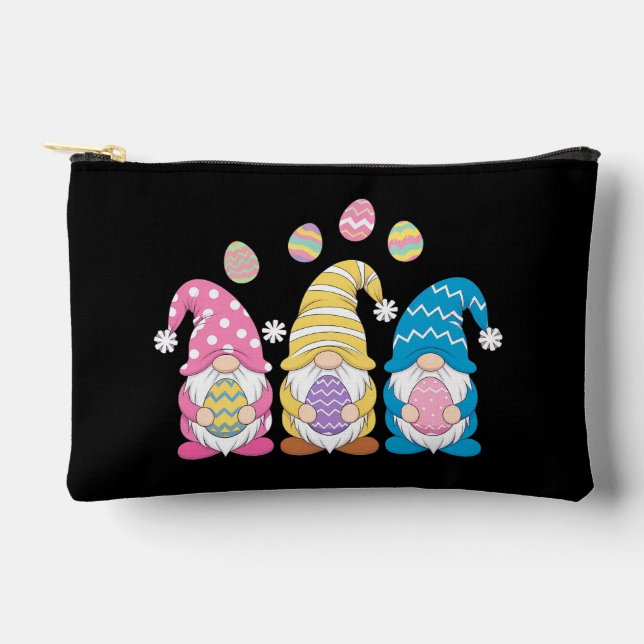 Gnome Easter Colourful Cute Eggs Spring Holiday Accessory Pouch (Front)