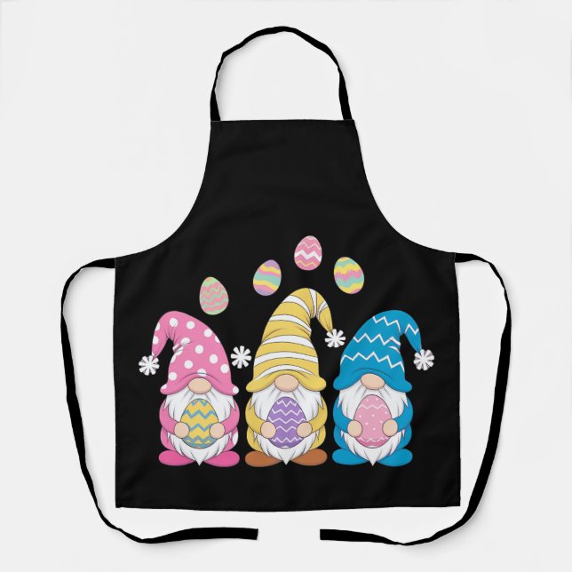 Gnome Easter Colourful Cute Eggs Spring Holiday Apron (Front)
