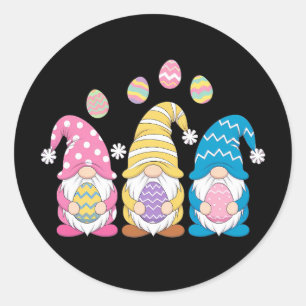 Gnome Easter Colourful Cute Eggs Spring Holiday Classic Round Sticker