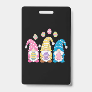 Gnome Easter Colourful Cute Eggs Spring Holiday ID Badge