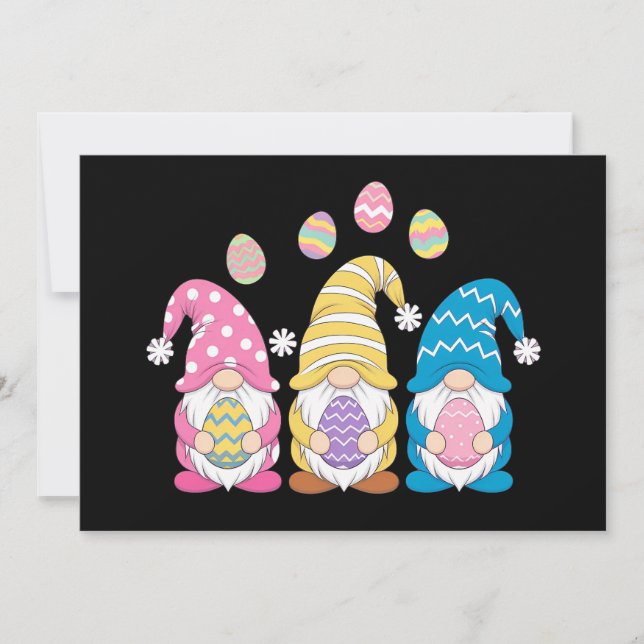 Gnome Easter Colourful Cute Eggs Spring Holiday Invitation (Front)