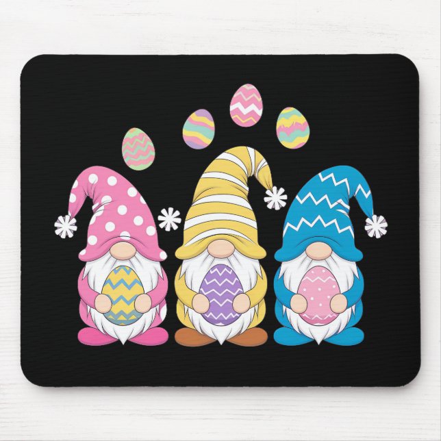 Gnome Easter Colourful Cute Eggs Spring Holiday Mouse Pad (Front)
