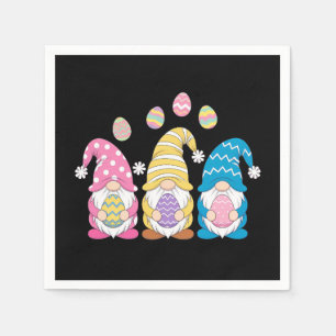 Gnome Easter Colourful Cute Eggs Spring Holiday Napkin