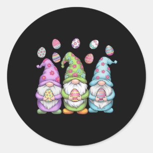 Gnome Easter Girls Women Kids Egg Hunt Happy Easte Classic Round Sticker