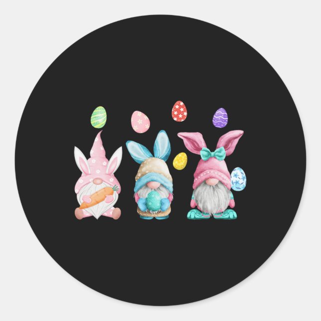 Gnome Easter Outfit Eastern Tees  Classic Round Sticker (Front)