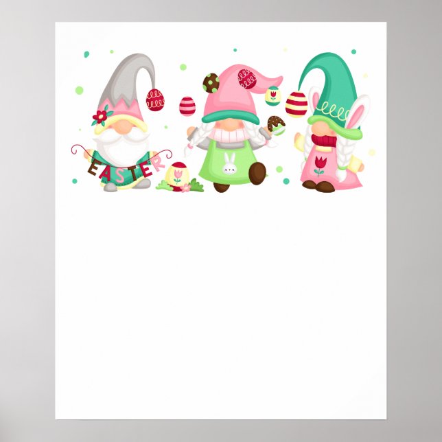 gnome easter, retro, vintage poster (Front)