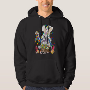 Gnome Egg Bunny Puzzle Ribbon Autism Awareness Eas Hoodie