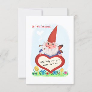 Gnome Fairy Small Traditional Vintage Valentine Invitation