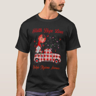 Gnome Faith Hope Love Multiple Myeloma Awareness T-Shirt