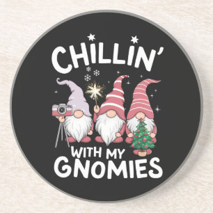 Gnome Family Christmas Chillin With My Gnomies Coaster