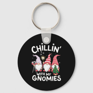 Gnome Family Christmas Chillin With My Gnomies Key Ring
