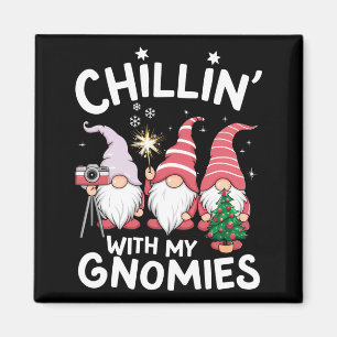 Gnome Family Christmas Chillin With My Gnomies Magnet
