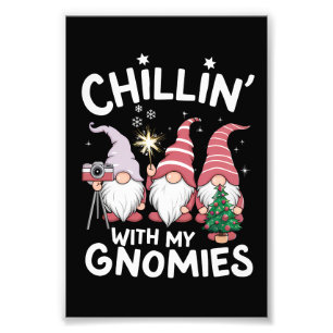 Gnome Family Christmas Chillin With My Gnomies Photo Print